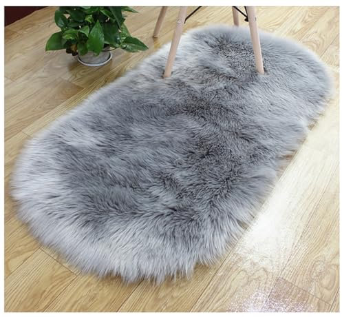 TMTGTS Rug Bedroom Soft Fluffy Sheepskin Cuddly Rug Fur Carat Flokati Rug Bedroom Rugs Modern Living Room Decoration Bed Rug Runner Bedroom (60 x 120 cm, 2#)