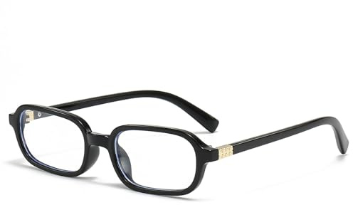 LJCZKA Lunettes Anti Lumiere Bleue Rectangulaire pour Femme Homme Lunettes Petit Carrée Anti Lumière Bleue Lunette Anti Fatigue pour Ordinateur, Jeux (Noir)
