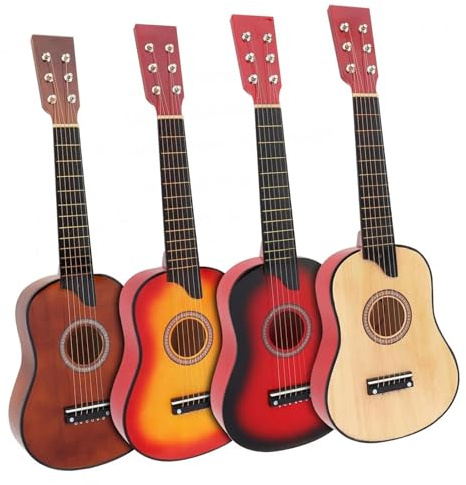 25 Zoll Lindenholz Akustikgitarre 6 Saiten Mit Pick Strings Mini Ukulele Zubehör Musikinstrument Geschenke ukulele anfänger(Red)