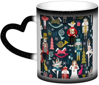 Rich&Rabbit Tasse en céramique sensible à la chaleur pour femme Motif casse-noisette Ballet danse de Noël
