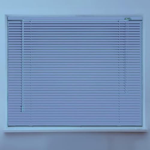 Stores Vénitiens Occultants pour Fenêtres Intérieures, Store Mini en Aluminium sans Cordon, sur Mesure Lames Horizontales 25 mm Idéal pour Cuisine Salle de Bain et Maison(Bleu)