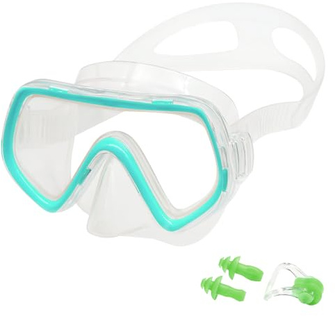 MLPKOI Snorkel Mask For Kids, Fog Proof and Leak Proof Floating Goggles with Nose Cover 180° Panoramic View Diving Mask for Boys, Girls, and Teenagers Aged 4-14