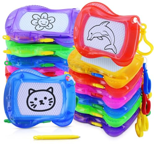 Mini Maltafel Magnetische Kinder Zaubertafel mit Schlüsselanhänger, Mitgebsel Kindergeburtstag, 12Pcs Nützliche Gastgeschenke Kleinigkeiten Give Aways Tombola Preise Pinata Füllung Party Beschäftigung