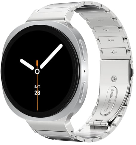 MoKo Metall Armband Kompatibel mit Samsung Galaxy Watch 9/8 40/44mm | für Galaxy Watch 8 Classic 46mm, Edelstahl Armband, für Damen und Herren, Professioneller Look, für Beruf und Büro