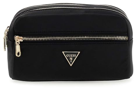 GUESS Kulturbeutel Utensilientasche Double Zip Black schwarz