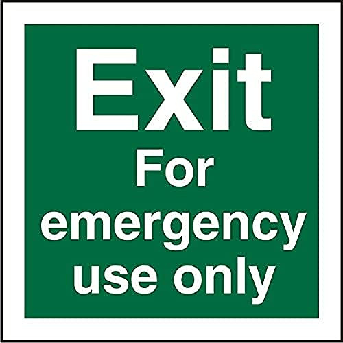 Seco Señal de salida para uso de emergencia, 200 mm x 200 mm, plástico semirrígido de 1 mm, verde