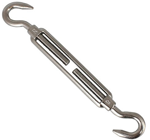 BOOTSTEILE BRAUER 2 Stück Spannschlösser Haken - Haken M4 x 90 mm - Edelstahl A4 änhl. DIN 1480