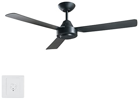 Bayside Deckenventilator Calypso, Ventilator mit 3 Flügeln Ø 122 cm, inkl. Wandsteuerung, Deckenlüfter für Innen und Außen