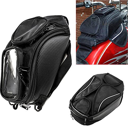 Krtopo Motorrad Tankrucksack Oxford magnetische Satteltasche mit großen Fenster 48,5 * 37 cm Universal Rear Seat Satteltasche Travel Tool Schwanz Gepäck