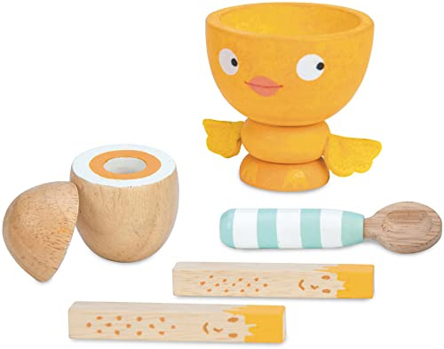 Le Toy Van Montessori-Lernspiel mit EI und Löffel aus Holz, für Kinder AB 2 Jahren, ökologisches Spielzeug, Filzei, mit 2 Brotstangen, aus FSC-Holz und Farben Auf Wasserbasis