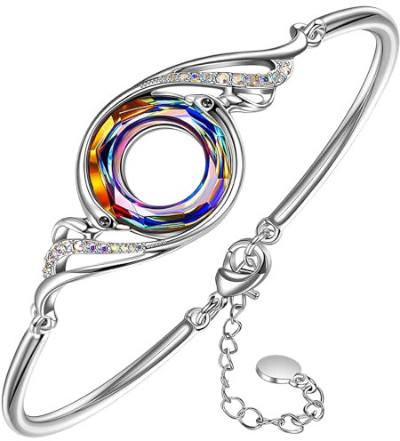 Kate Lynn Phoenix Bracelet for Women Birthday Gifts for Women Crystal Bangle Bracelets Unique Jewelry Christmas Mothers Day Gift for Mom Wife Girlfriend Young Ladies