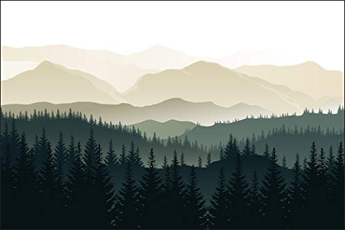 Muralo Fototapete Vlies Gebirge, Berge, Ausblick, XXL, Natur - 240x360 cm | Beeindruckende Tapete, lebendige Farben - ideal für Wohnzimmer und Schlafzimmer, Atemberaubender Weitblick, jeden Tag