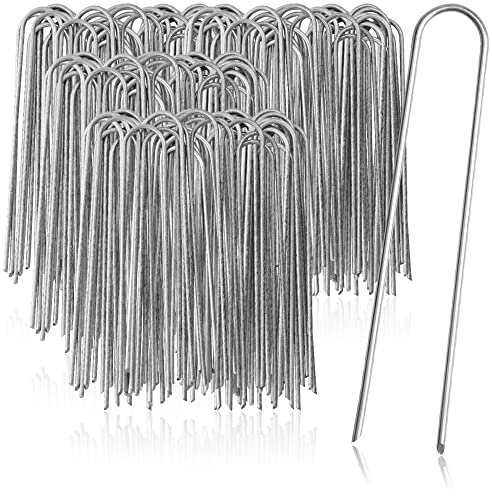 COM-FOUR® 200x Ancoraggi a terra in acciaio rivestito - robusti picchetti per il fissaggio di pile e pellicole per erbacce - picchetti campeggio (200 pezzi - 200x25x3,8 mm)