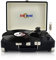 Retro Musique Bluetooth Suitcase Style Record Player With FM Radio LED Display Panel, Built-in Speakers & USB+TF Card Reader includes 1 x 4GB USB (Black)