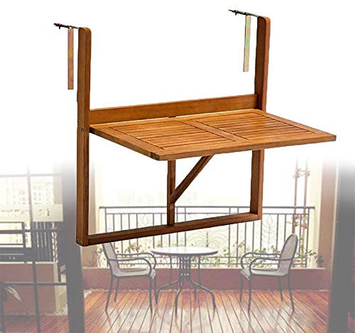ZhiLianZhao Hängetisch Balkon Kleine Klapptisch Balkontisch Gartenklapptisch Mit Faltbar Tragbar Für Patio Geländer Garten Patio Lesen