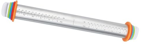 Maximex Mattarello con dischi distanziatori in acciaio inox, argento opaco