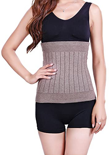 YUPPIE TONE Kidney Warmer Cashmere Winter Body Warmer Wool Elastic Heat Belt for Men and Women, Camel, Small