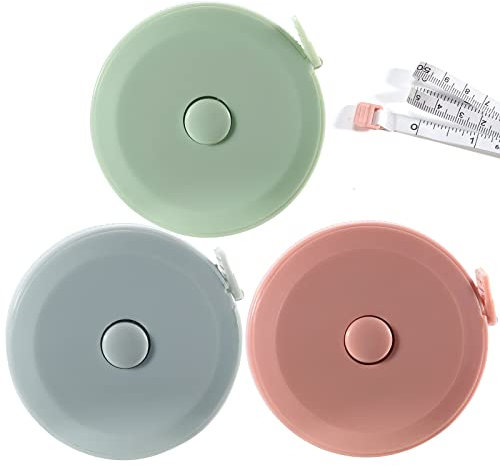 Pazzlas Maßband, 1,5 m, doppelseitig, Maßband, einziehbar, für Nähen, Schneiderei, Schneider, Schneider, 3 Stück