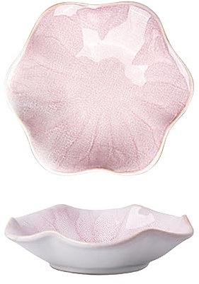 Ceramic Spoon Rest 2pcs,Tea Bag Holder Dish,Flower Shape Spoon Holder Kitchen,Sauce Dishes,Sushi Soy Dipping Bowl,Coffee Station Decor Coffee Accessories New Home Gifts Home Decor (Pink)