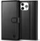 Kuafcase Compatible for iPhone 14 Pro Max Case with 4 Card Slots Magnetic Closure Kickstand Shockproof Protective Phone Case Compatible for iPhone 14 Pro Max - Black