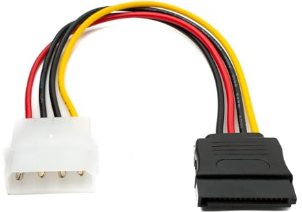System-S Cavo SATA 20 cm 15 pin femmina a IDE 4 pin Molex femmina adattatore per dischi rigidi