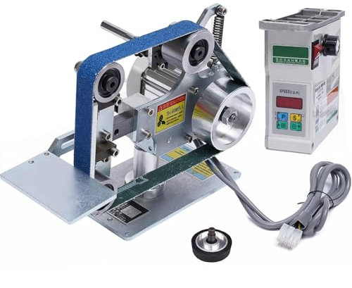 SNBGRYE 1 X 30 Belt Sander, 550W Vertical And Horizontal Household Sander, With Brushless Motor, Forward/Reverse Rotation, Stepless Speed Adjustment, With 100mm Sun Wheel + Protective Baffle