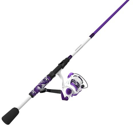 Zebco Roam Spinnrolle und Angelrute Combo, 1,8 m, 2-teilige Fiberglasrute, geteilter ComfortGrip-Griff, Größe 20, Reversibel Retrieve, Lila