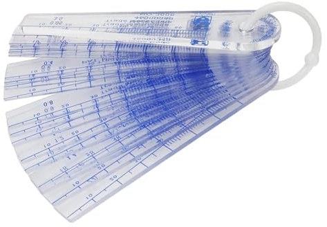 Poggapp Jauge D'Épaisseur en Plastique 0,05 mm à 3 Mm, Outil de Mesure D'Écart Métrique, 21 Feuilles
