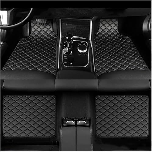 xytdatc 4 Stück Leder Auto FußMatten für Kia Sportage IV (SUV) 2016 2017 2018-2021, Allwetter wasserdichte rutschfeste Teppich Bodenmatten Auto Innenschutz Zubehör,A Black
