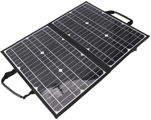 Panneau Solaire Pliable 60 W, Rapide des Téléphones et Tablettes avec 2 Ports USB, Chargeur Solaire Pliable et Portable pour Voyage et Boîte de Stockage D'énergie