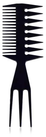 KGDUYC Pettine 3 in 1 Capelli Uomo - Set Denti Larghi Districante Antistatico (Nero)