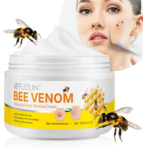 Bienengift Gegen Warzen Creme, Bee Venom Creme Bienengiftwarzen- und Etikettenentferner, Bienengift Warze und Tag Entferner Creme für alle Hauttypen, 100g