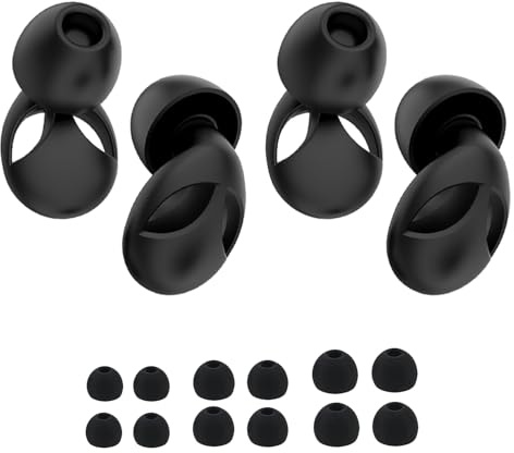 Ohrstöpsel zum Schlafen, (2 Paar) 35dB Wiederverwendbare Silikon Gehörschutz Geräuschreduzierende Ohrstöpsel für Schlaf, Reisen, Konzert, Konzentration mit 6 Spitzen in S/M/L - Schwarz