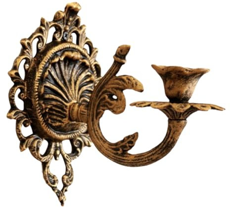 VINTORKY Wandkerzenhalter Aus Gusseisen Antik Kerzenständer Dekorativ Hängen Vintage Rustikal Für Wohnzimmer Schlafzimmer Essbereich Ornamente Gotisch