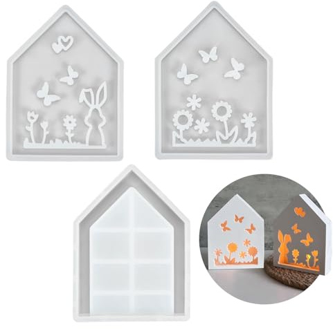 Casa del molde de silicona de Pascua del conejo