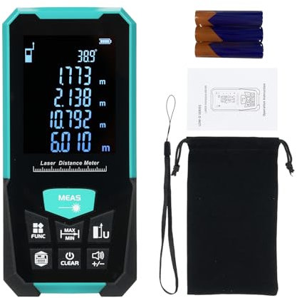 Profesional Laser Distance Meter 50m/164ft Laser Tape Measure Rangefinder with Single Continuous Volumes Area Pythagoras Measurement Modes Digital Range Finder USB Charging