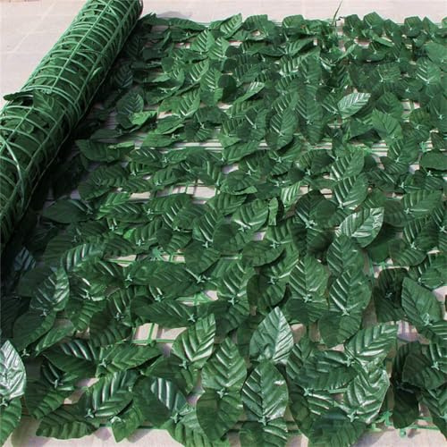AQCQDQ Brise-vue de jardin en lierre artificiel - 100 x 200 cm - Plusieurs tailles - Clôture de lierre vert avec connexion renforcée - Haies artificielles avec feuilles de vigne (50 x 100 cm, 4)