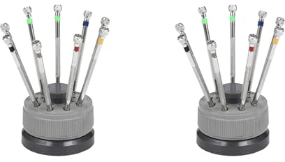 GREOHNMPAW 2 Set di Cacciaviti di Precisione Nel Acciaio da 0,5-2,5 mm/9 Pezzi per la Riparazione di Orologi da Orologiaio Portatile Assortimento di Utensili Un Taglio