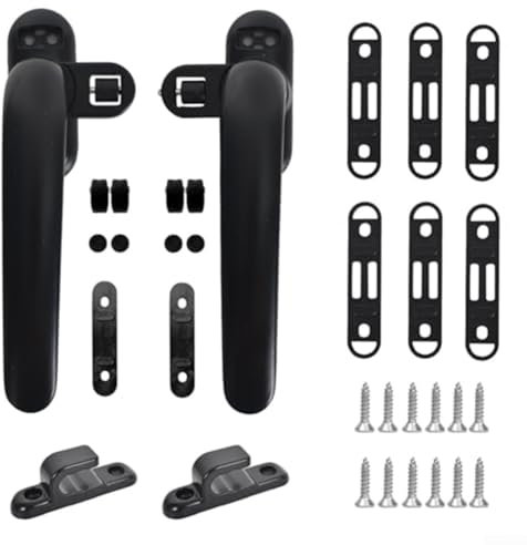 Ergonomically designed aluminum window handles suitable for sliding windows, providing comfort and stability while secure locking functionality
