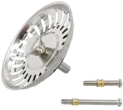 AzureRay Filtre Evier Cuisine, Bouchon Evier avec Goupille Réglable, Bouchon Panier Pop - Up Acier Inoxydable 79 mm, Lavable pour Lave - Vaisselle