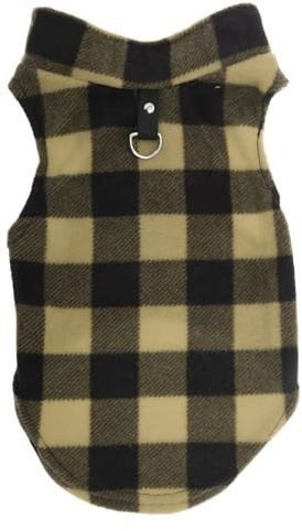 CAPASTEC Gilet Caldo per Cane Gatto, Confezione Maglioni per Cani Gatti Piccoli, Abbigliamento in Pile Polare, per Inverno e Autunno Giallo Nero XL