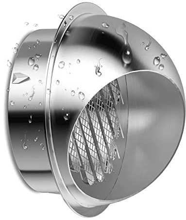 Rund väggventilutlopp, Air 304 rostfritt stål, halvsfäriskt galler Ventilationskåpa Extern extraktor for utomhus, frånluftsgaller vägg Luftventil torkhuv(2in/50mm Caliber 43mm)