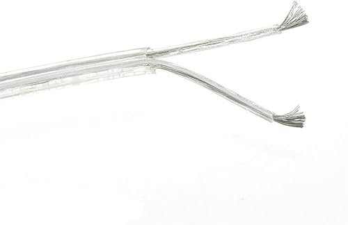 FBANULPEX Verzinnter Kupferdraht, elektrisches Kabel mit 2 Kernen, elektrisches Kabel, flach/rund, transparent, verzinnter Kupferdraht (Flat 2 x 0,5 (20 AWG), 5 Meter