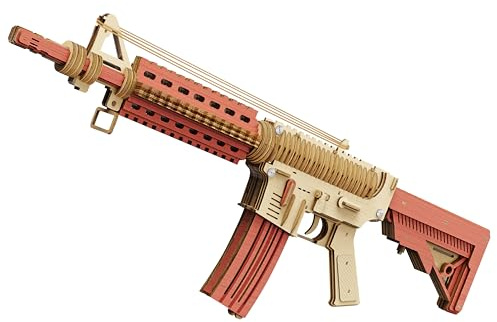 Puzzle en bois pour adultes 3D, puzzle 3D, fusil en bois, kit de modélisation, pistolet à bande en caoutchouc, jouet, temps de montage 6 heures, créatif adulte