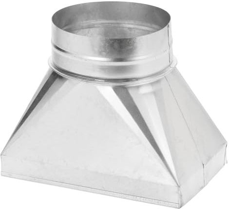 PATIKIL Bota de registro recta de 10 x 6 x 6 pulgadas, transición de acero galvanizado rectangular a 6 pulgadas, accesorio de transición de conducto redondo para conectar rejillas de registro de suelo