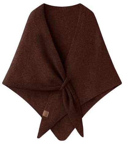 Modaworld Scialle in Pashmina da Donna, Scialli e Stole Lavorati a Maglia, Cardigan, Mantella, Lana, Cashmere, Top con Spalle, Maglione, Scialle, Sciarpa 2025 (02 caffè, Taglia Unica)