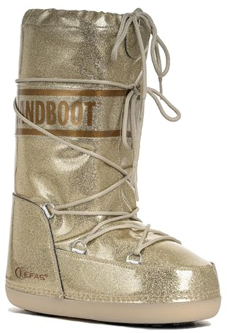 Kefas GRANDBOOT Bottes de neige pour femme - Après-ski Outdoor - Chaussures de neige thermiques imperméables avec doublure chaude et semelle antidérapante - Paillettes or, or, 35/37 EU