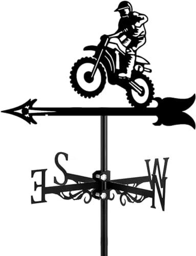 Girouette pour montage de toit, outil de direction du vent en fer forgé, installation facile pour les amateurs de moto