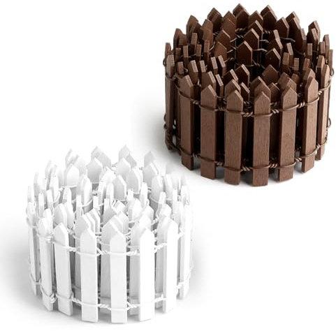 Nextpal Lot de 2 clôtures miniatures de jardin féérique de 89,9 cm, clôture en bois pour maison de poupée, arbre de Noël et décoration de pots de fleurs, petite décoration et mini projets de jardin