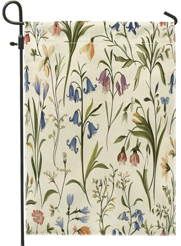 Drapeaux de jardin à fleurs jacinthes du printemps 30,5 x 45,7 cm double face pour décoration extérieure, fleurs sauvages vintage, drapeau de maison, esthétique, extérieur, petit drapeau de pelouse